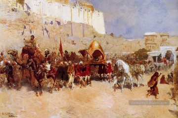 Procession de mariage Jodhpur Arabian Edwin Lord Weeks Peinture à l'huile